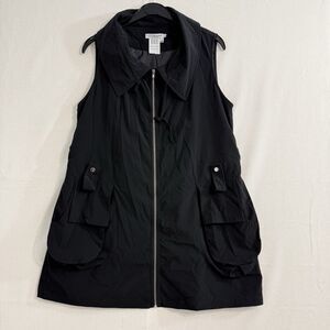 Dzhavael Couture Black Zippered Vest Or Fancy Topper France Size Medium
